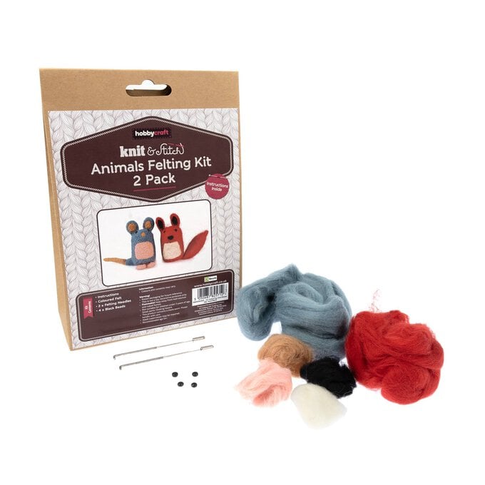 Fox and Mouse Felting Kit 2 Pack image number 1