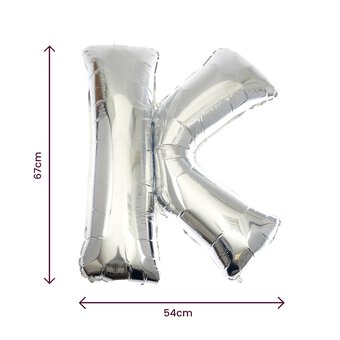 Extra Large Silver Foil Letter K Balloon