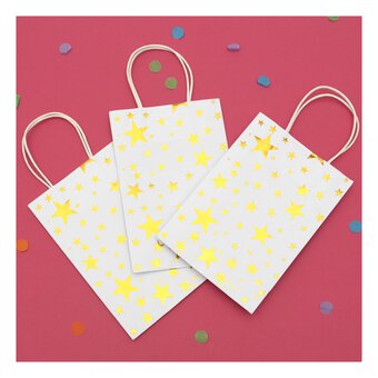 Gold Foil Star Paper Gift Bags 3 Pack 