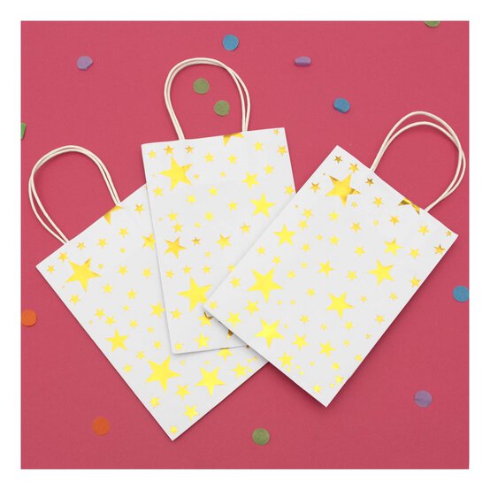 Gold Foil Star Paper Gift Bags 3 Pack  image number 2