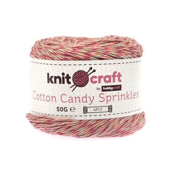 Knitcraft Red Pink Cotton Candy Sprinkles 4 Ply 50g