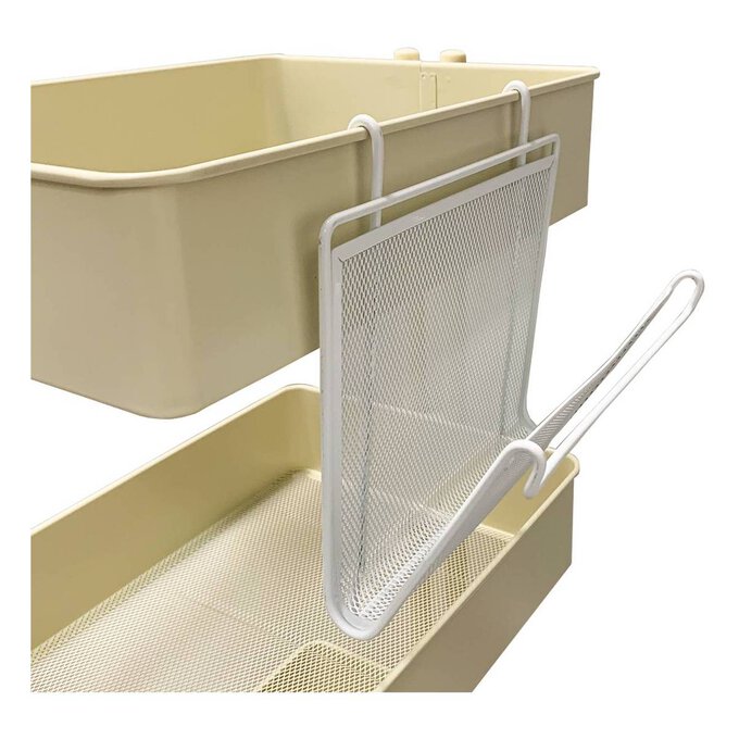 White Trolley and Wall Magazine Rack 22cm image number 1