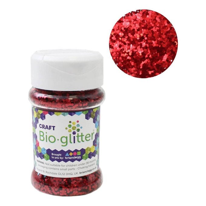 Brian Clegg Red Craft Biodegradable Glitter 40g image number 1