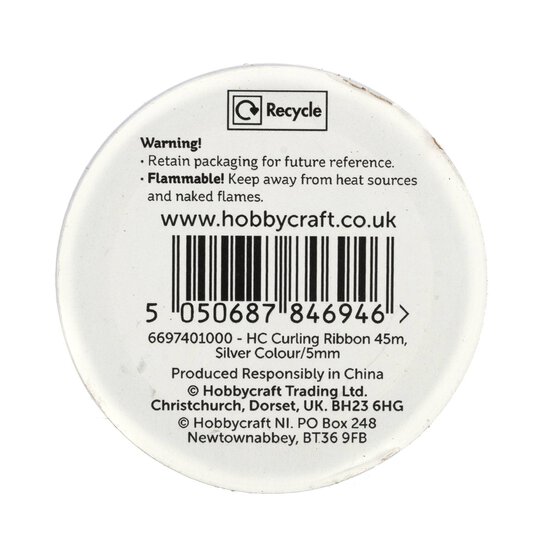 Silver Curling Ribbon 5mm x 45m image number 4