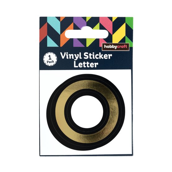 Black and Gold Vinyl Letter O Sticker 5cm image number 5