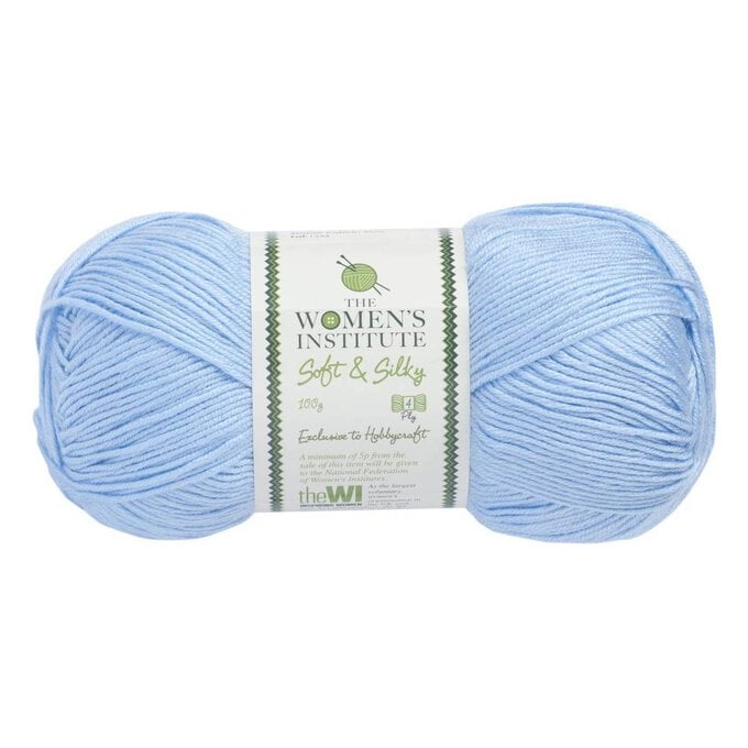 Women's Institute Blue Soft and Silky 4 Ply Yarn 100g image number 1