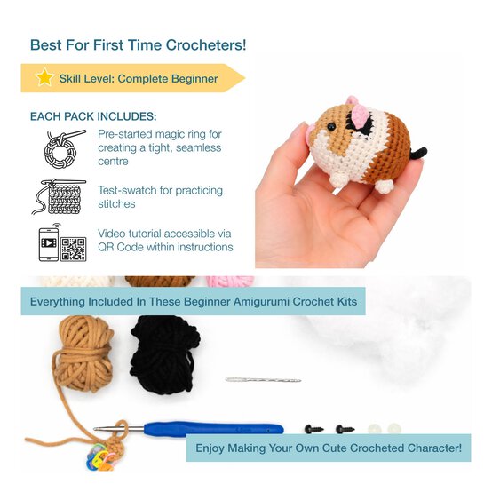 Trimits Beginner&rsquo;s Amigurumi Crochet Guinea Pig Kit image number 5