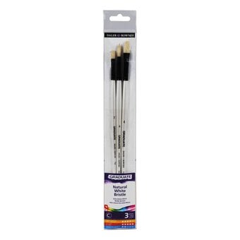 Daler-Rowney Graduate Natural White Bristle Brushes 3 Pack