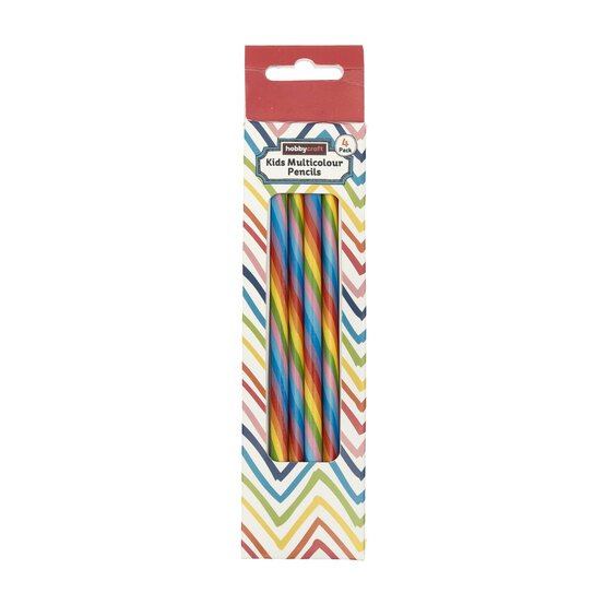 Kids&rsquo; Multicolour Pencils 4 Pack image number 1