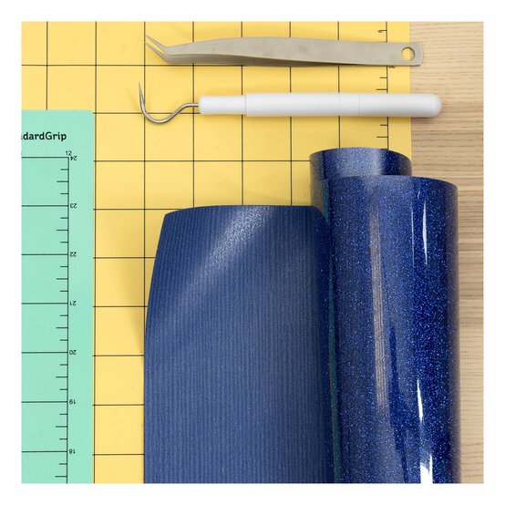 Siser Royal Blue Glitter Heat Transfer Vinyl 30cm x 50cm image number 4