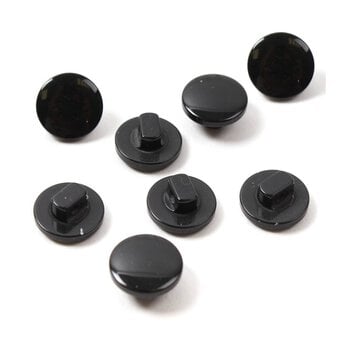 Hemline Black Basic Knitwear Button 8 Pack