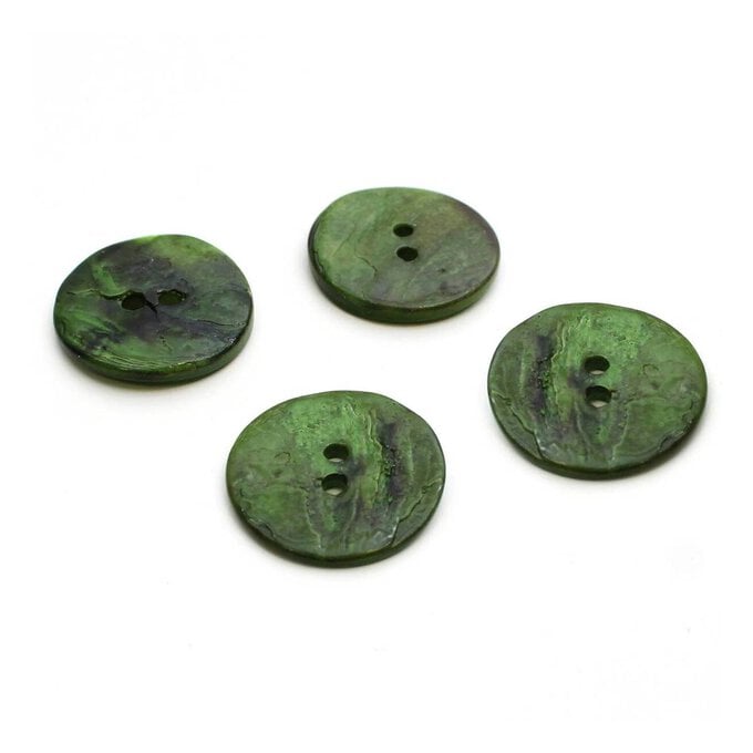 Hemline Light Green Shell Mother of Pearl Button 4 Pack image number 1