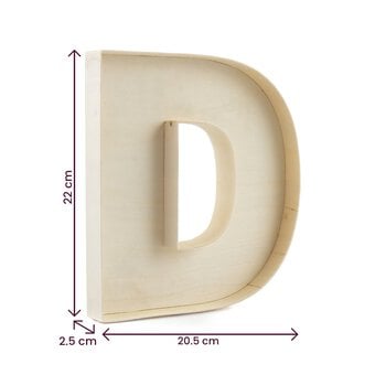 Wooden Fillable Letter D 22cm image number 4