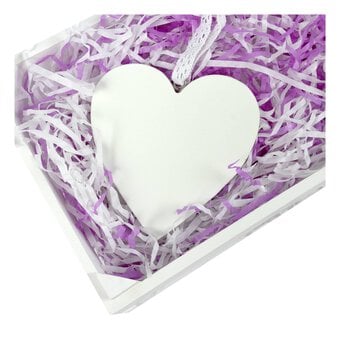 White Wooden Heart Decoration 10cm image number 2