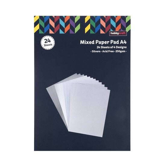 Mixed Silver Paper Pad A4 24 Sheets image number 4