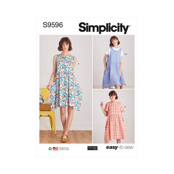 Simplicity Pullover Dress and Top Sewing Pattern S9596 (XS-XL)