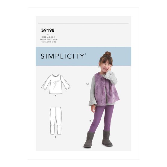 Simplicity Kids&rsquo; Top and Leggings Sewing Pattern S9198 (3-8) image number 1