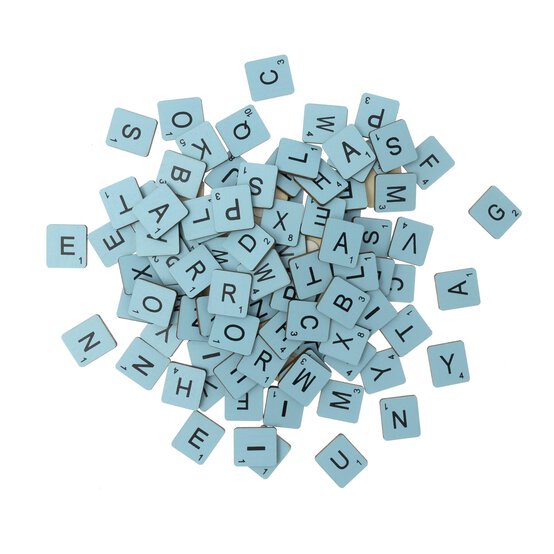 Black on Blue Letter Tiles 114 Pack image number 1