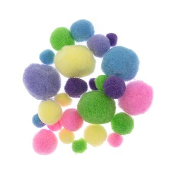 Pastel Pipe Cleaners and Poms Craft Pack 80 Pieces image number 2