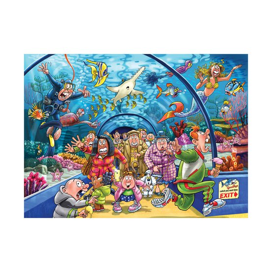 Wasgij Original 43 Aquarium Antics Jigsaw Puzzle 1000 Pieces image number 2