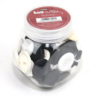 Hobbycraft Button Jar Monochrome Mix Assorted image number 3