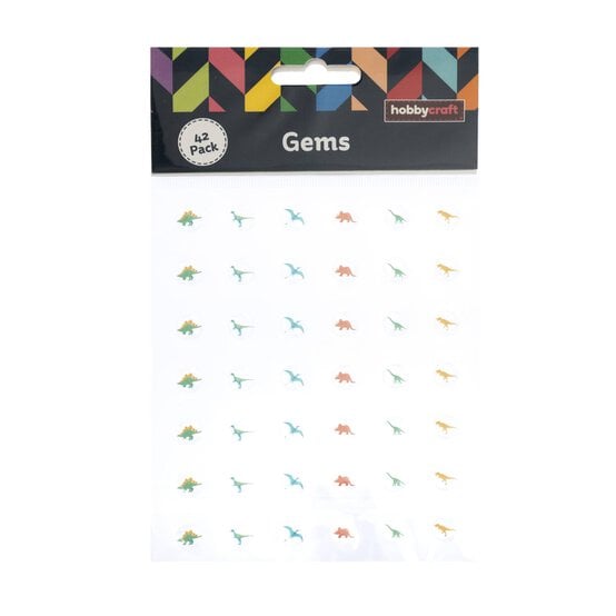 Adhesive Dinosaur Gems 42 Pack  image number 3