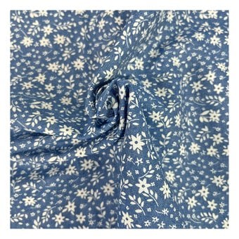 Floral Printed Cotton Chambray Fabric by the Metre image number 3