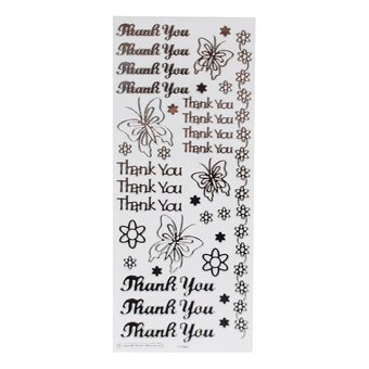 Anita's Silver Thank You Outline Stickers