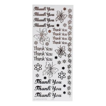Anita's Silver Thank You Outline Stickers image number 2