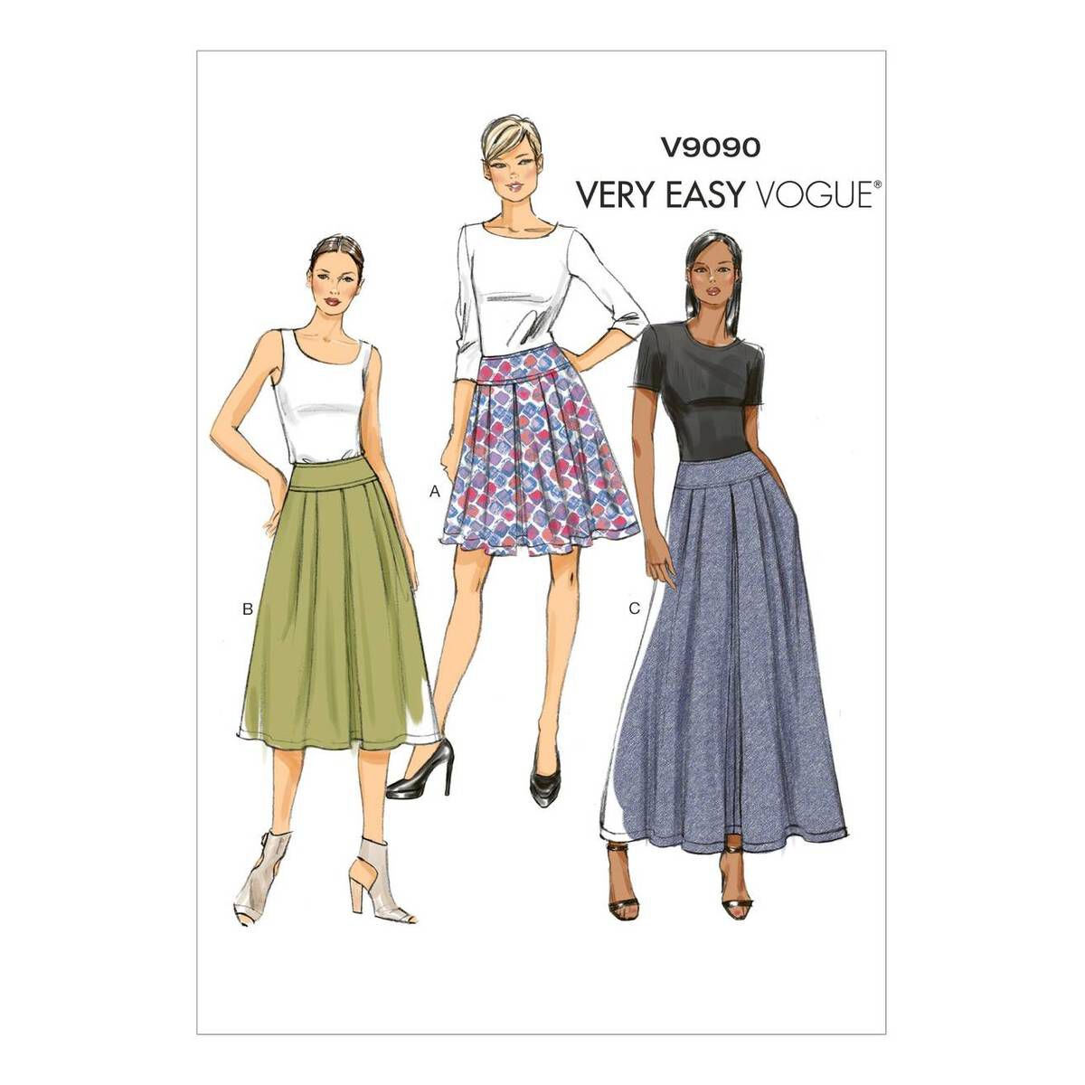 Vogue Women’s Skirt Sewing Pattern V9090 (14-22) | Hobbycraft