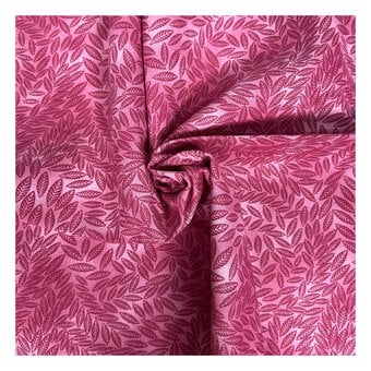 Dusky Pink Cotton Textured Leaf Blender Fabric by the Metre