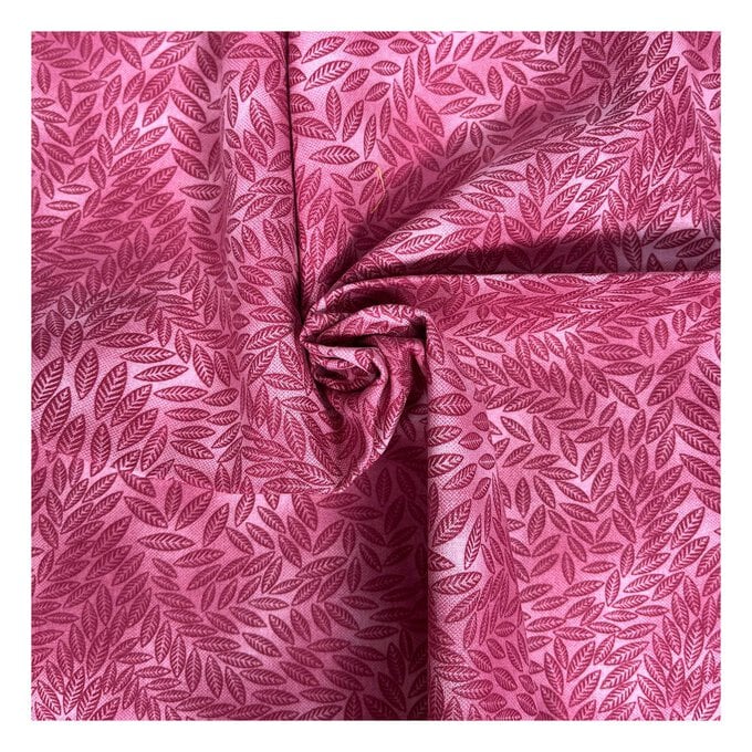 Dusky Pink Cotton Textured Leaf Blender Fabric by the Metre image number 1