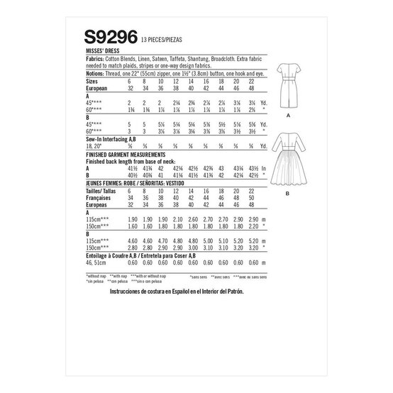 Simplicity Women&rsquo;s Dress Sewing Pattern S9296 (6-14) image number 2