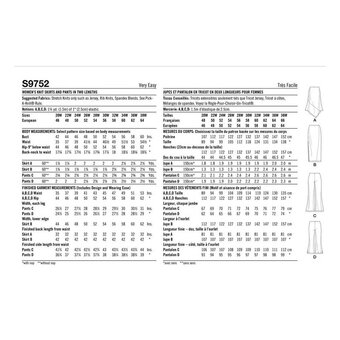 Simplicity Women's Skirts and Trousers  Sewing Pattern S9752 (W3 30W-38W)