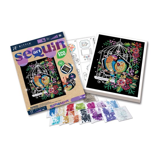 Kitfix Birdcage Sequin Art Purple Kit image number 4