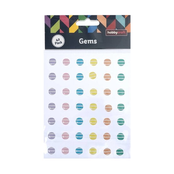 Adhesive Striped Gems 42 Pack  image number 3