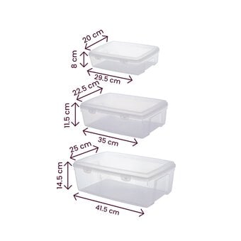 Whitefurze Hinged Allstore Storage Boxes Set 3 Pack image number 4