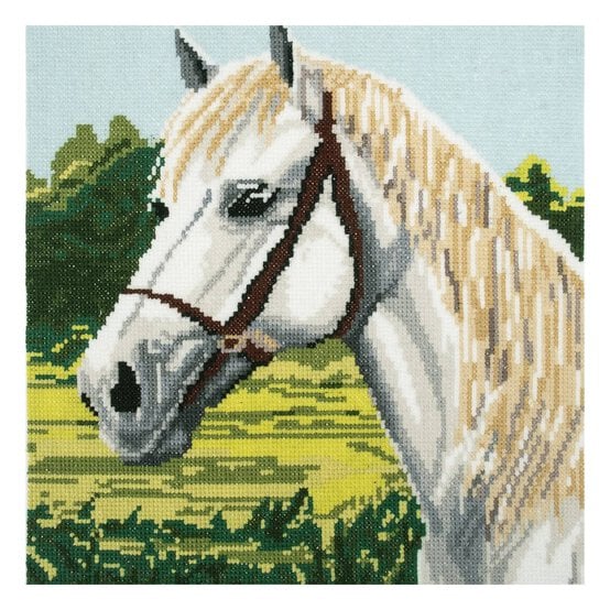 Trimits Large White Horse Counted Cross Stitch Kit image number 2