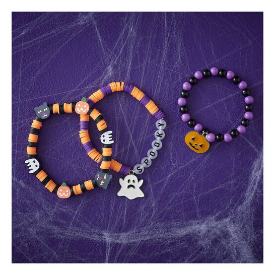Make Your Own Halloween Bead Bracelet Kit 3 Pack image number 1