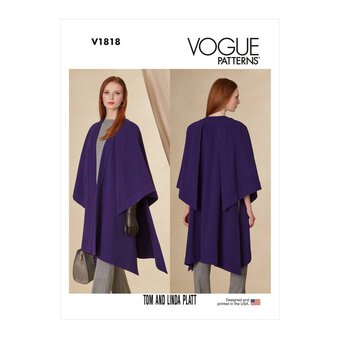 Vogue Women's Cape  Sewing Pattern V1818 (A XS-XXL)