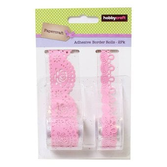 Pink Adhesive Border Rolls 2 Pack