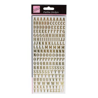Anita's Gold Traditional Alphabet Outline Stickers