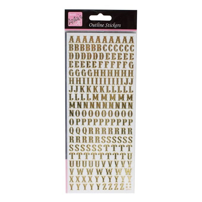 Anita's Gold Traditional Alphabet Outline Stickers image number 1