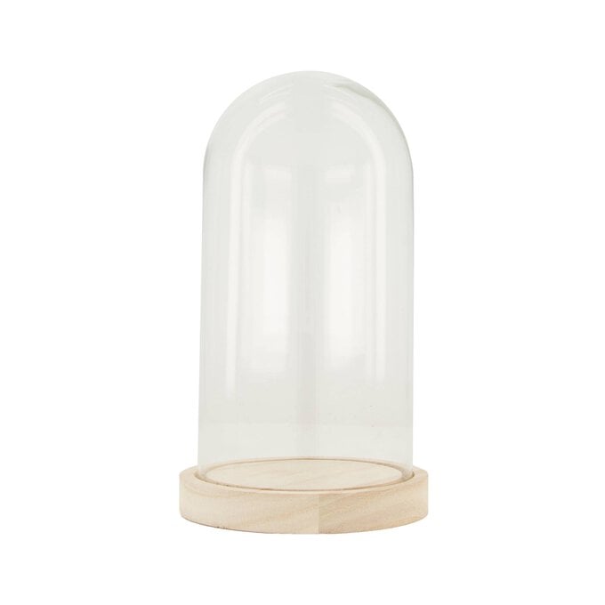 Glass Cloche with Wooden Base 11.5cm x 21cm image number 1