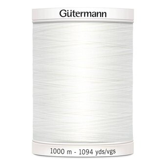 Gutermann White Sew All Thread 1000m (800)