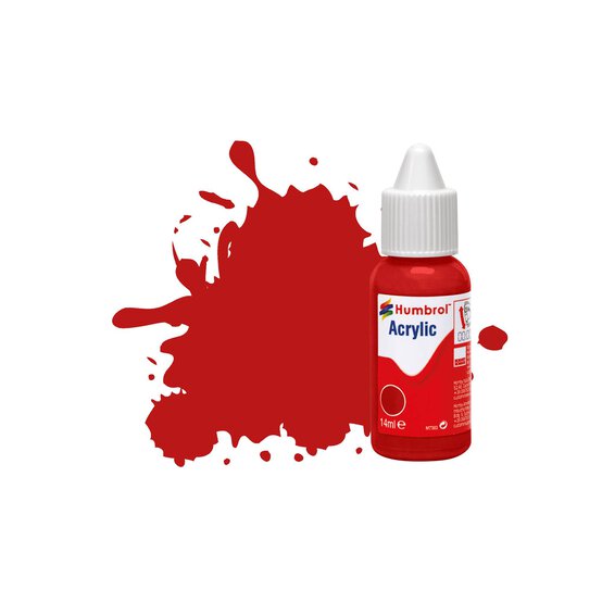 Humbrol 60 Scarlet Matt Acrylic Paint Dropper 14ml 