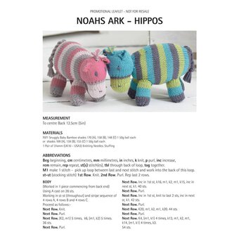 FREE PATTERN Knit Noahs Ark Hippos