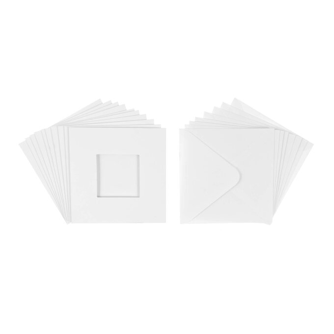 Papermania White Square Aperture Cards and Envelopes 5 x 5 Inches 10 Pack image number 1