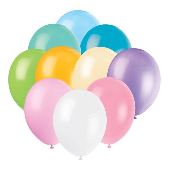 Assorted Pastel Latex Balloons 10 Pack