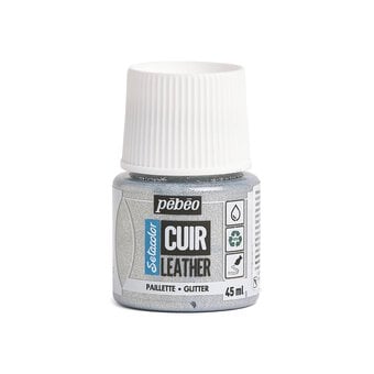 Pebeo Setacolor Glitter Silver Leather Paint 45ml